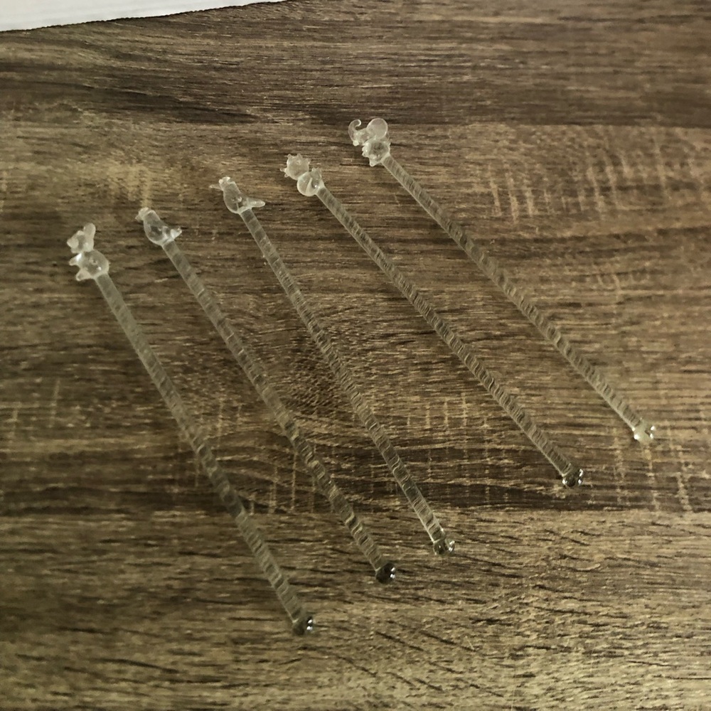 Hand Blown Glass Animal Cocktail Stir Sticks